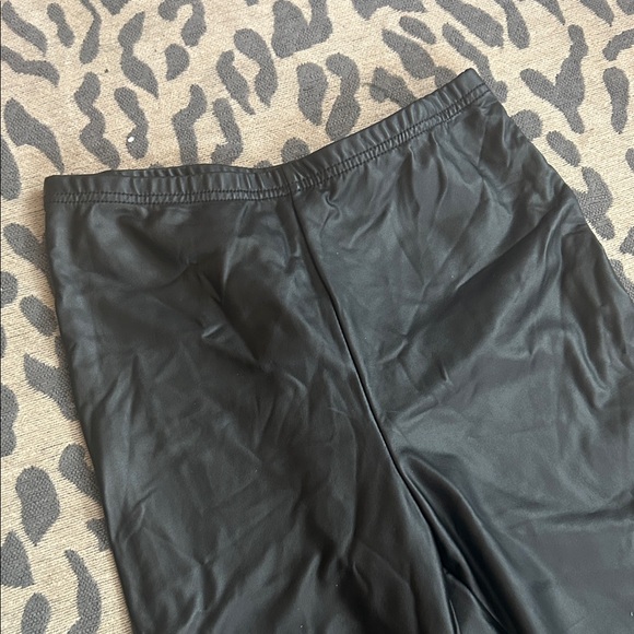 Black Flared Pleather Pants - Picture 3 of 3
